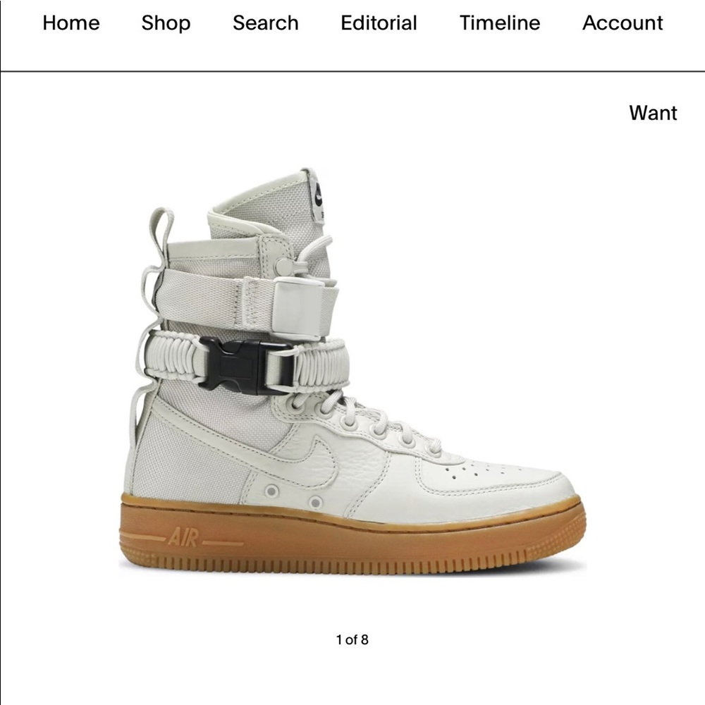 NIKE Womens SF Special Field AIR FORCE 1 high Light bone shoes sneakers size 6